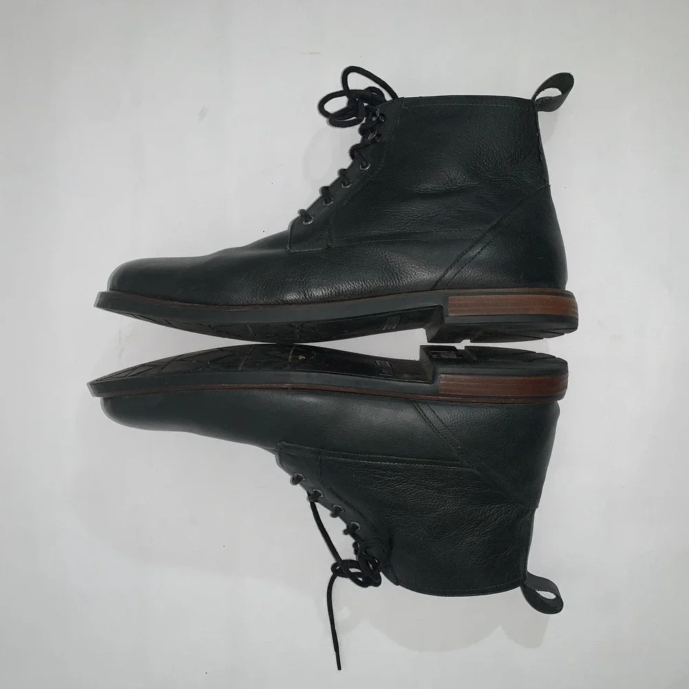 Ben Sherman Boots Mens Size 12 Black Leather Chukka Ankle Lace Up Casual Shoes